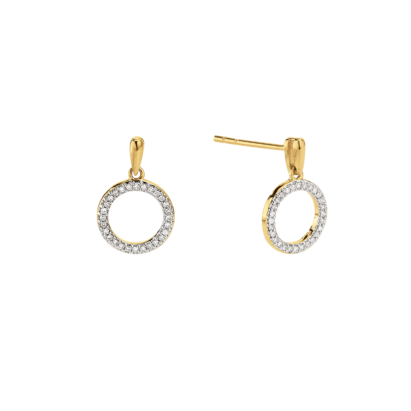 Ørehængere 14 Karat Guld Med 56x0,00178 ct W/PI Diamanter