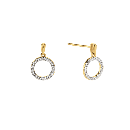 Ørehængere 14 Karat Guld Med 56x0,00178 ct W/PI Diamanter