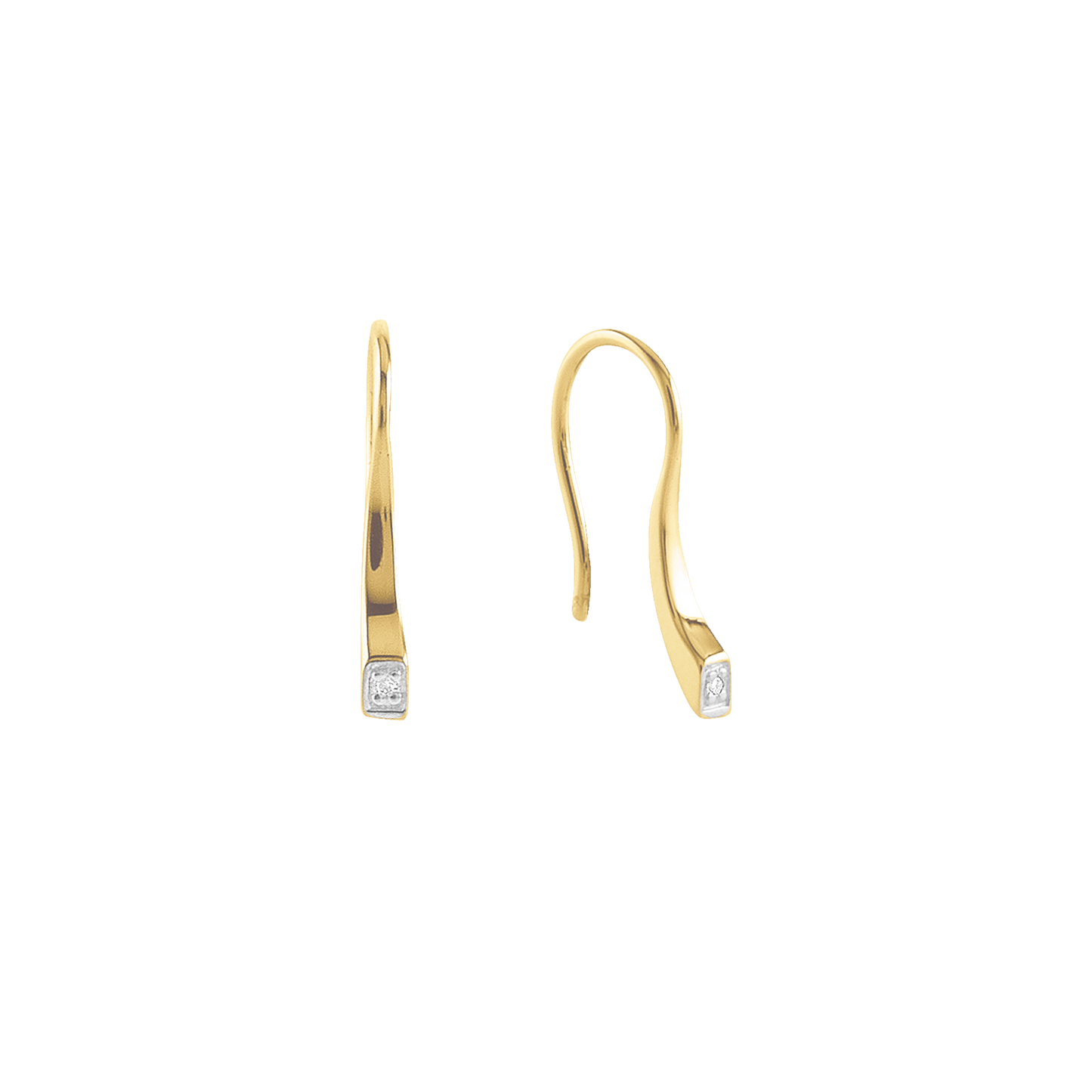 Ørehængere 14 Karat Guld Med 2x0,005 ct W/PI Diamanter