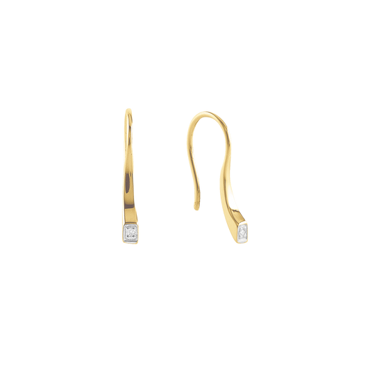 Ørehængere 14 Karat Guld Med 2x0,005 ct W/PI Diamanter