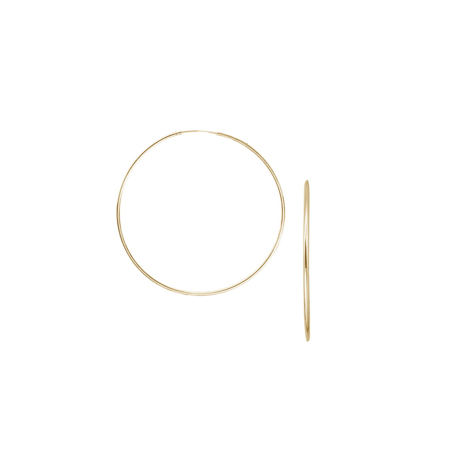 Creoler 14 Karat Guld Diamater 20,5 mm Med Vippelås Tråd 1,8 mm