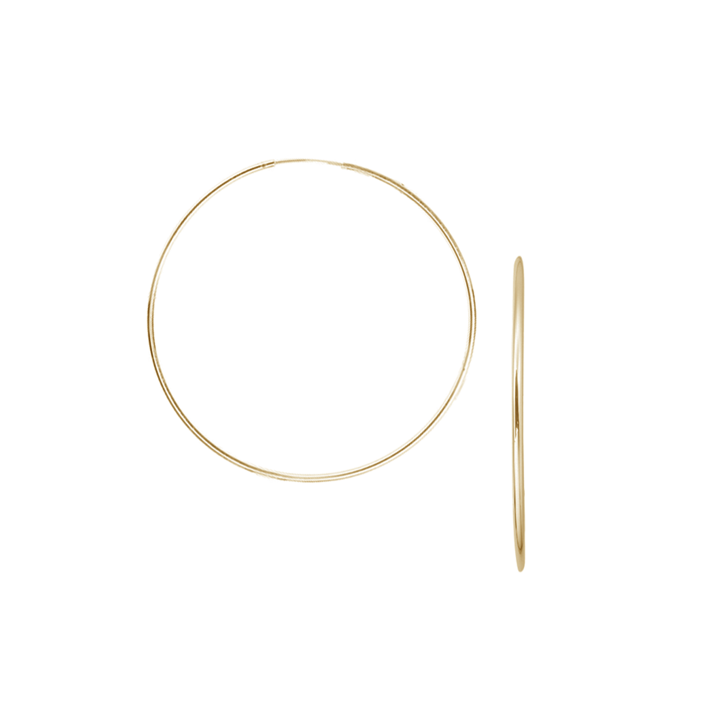 Creoler 14 Karat Guld Diamater 40 mm Med Vippelås Tråd 2 mm
