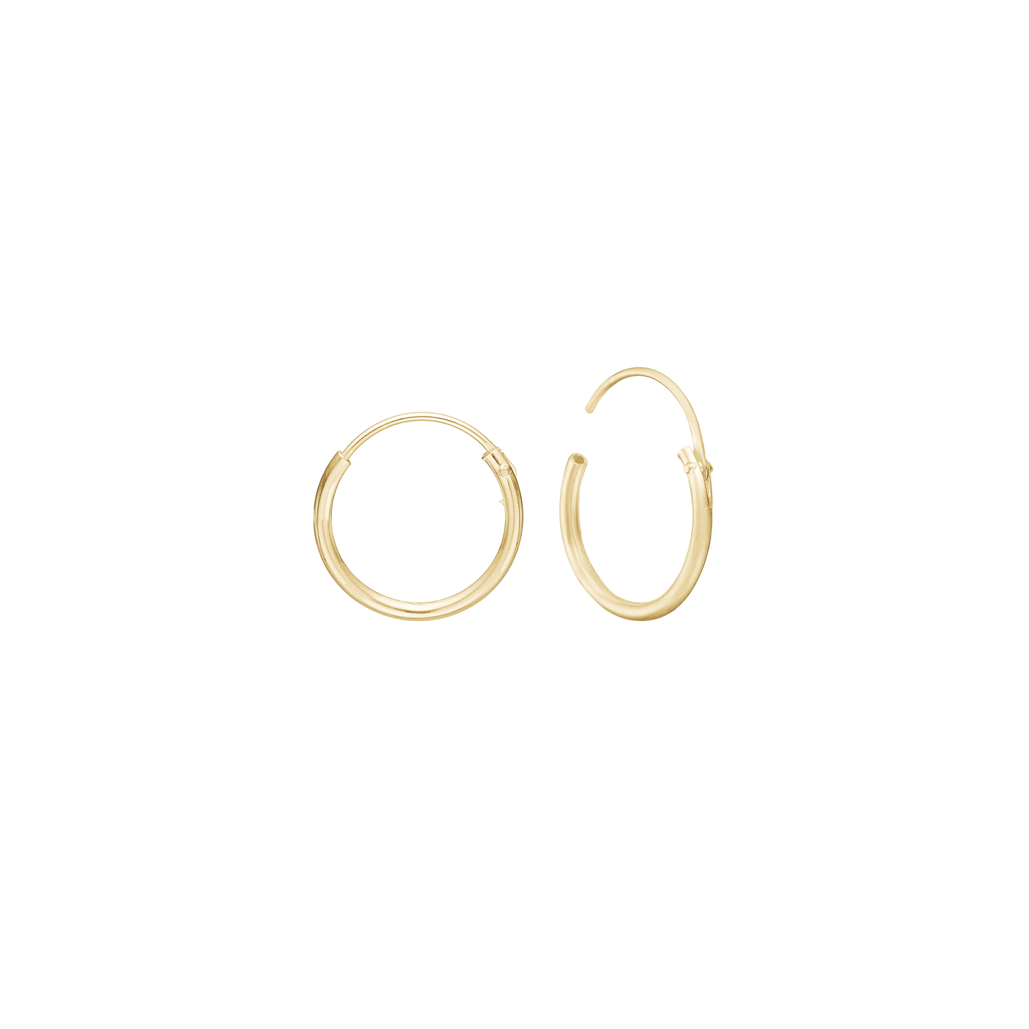 Creoler 14 Karat Guld Diamater 10,5 mm Med Vippelås Tråd 1,2 mm