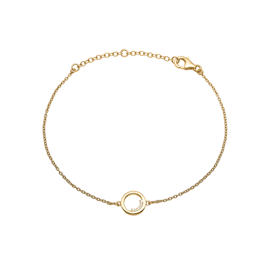 Armbånd 14 Karat Guld Med 6 Cubic Zirkonia