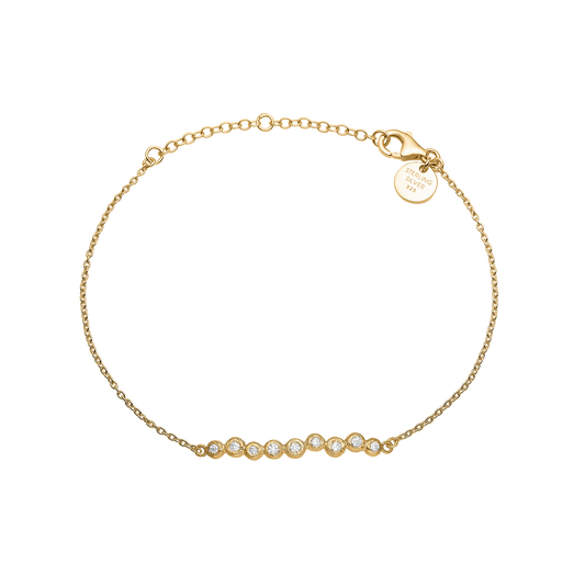 Armbånd 14 Karat Guld Med 9 Cubic Zirkonia