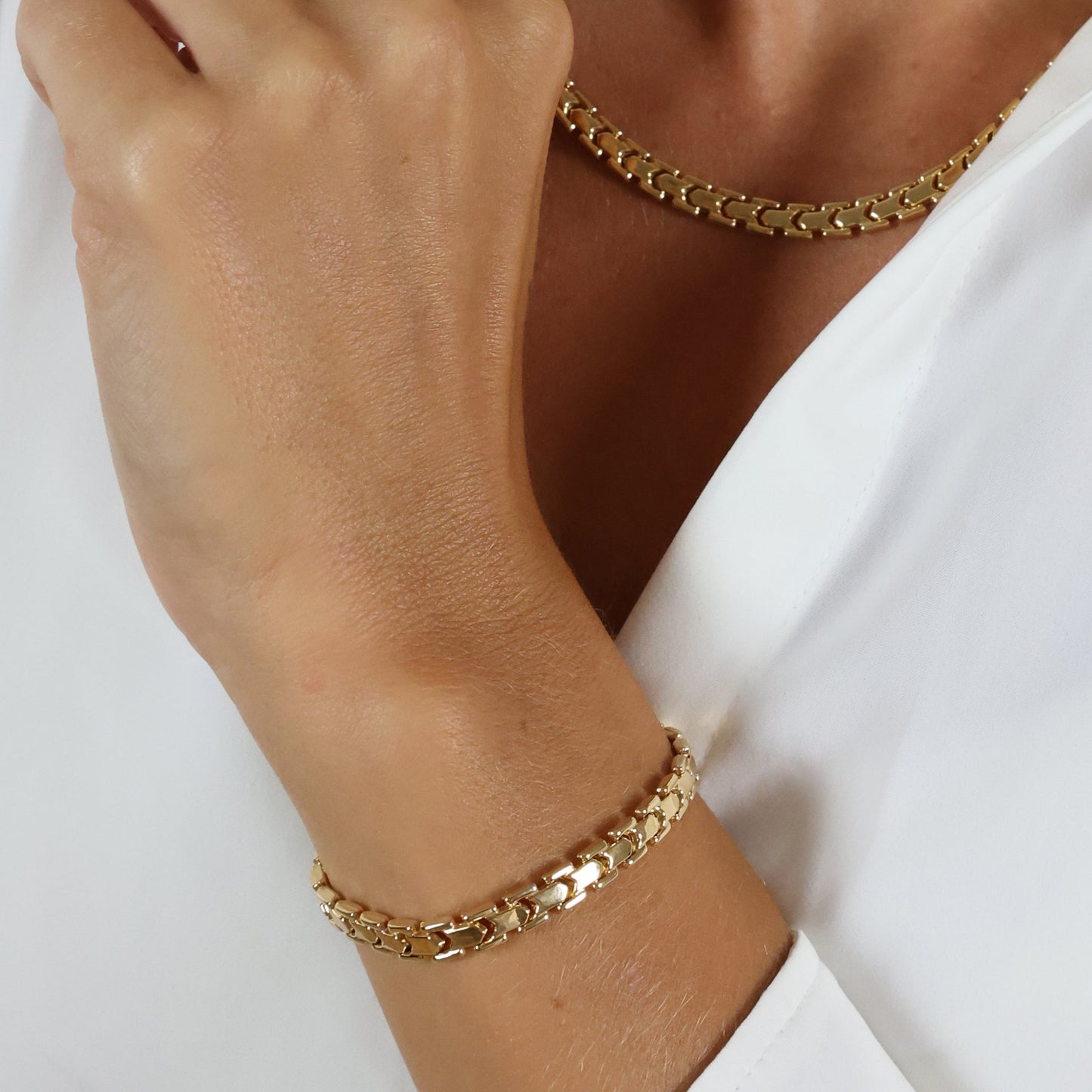Armbånd Lænke 8 Karat Guld 19 cm