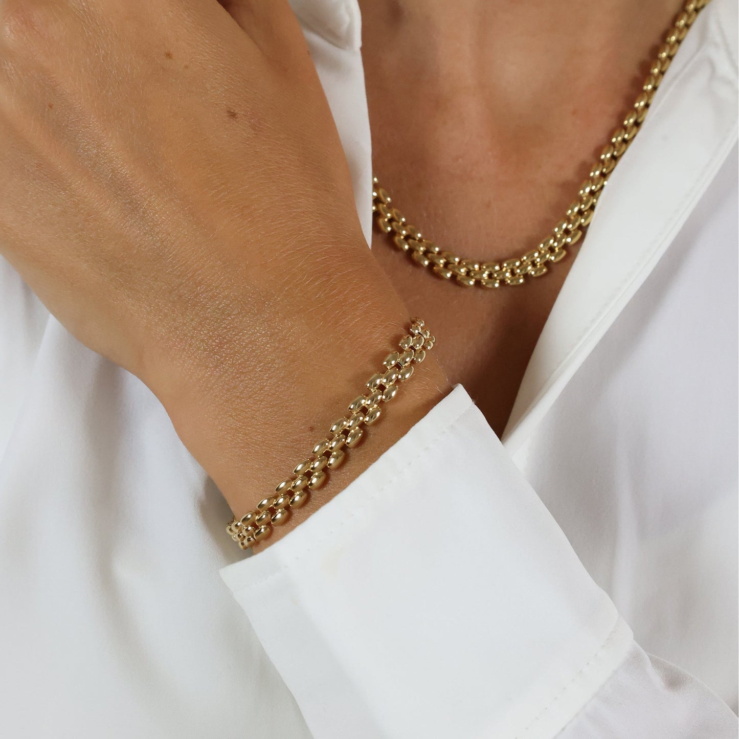 Armbånd Led 8 Karat Guld 19 cm