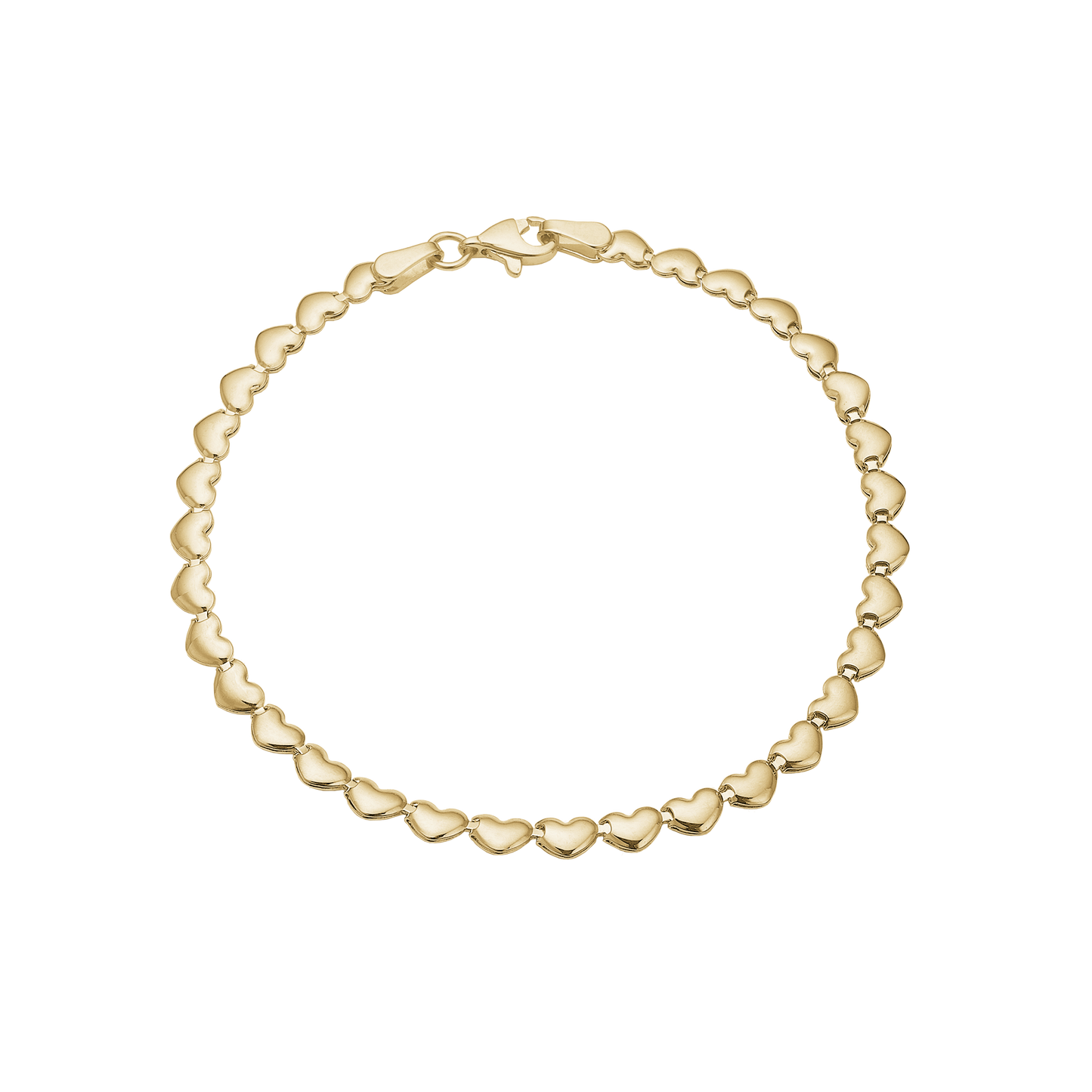 Armbånd Små Hjerter 8 Karat Guld 19 cm