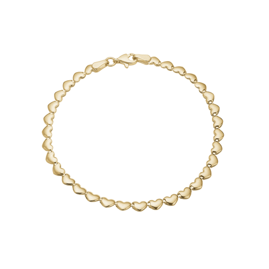 Armbånd Små Hjerter 8 Karat Guld 19 cm