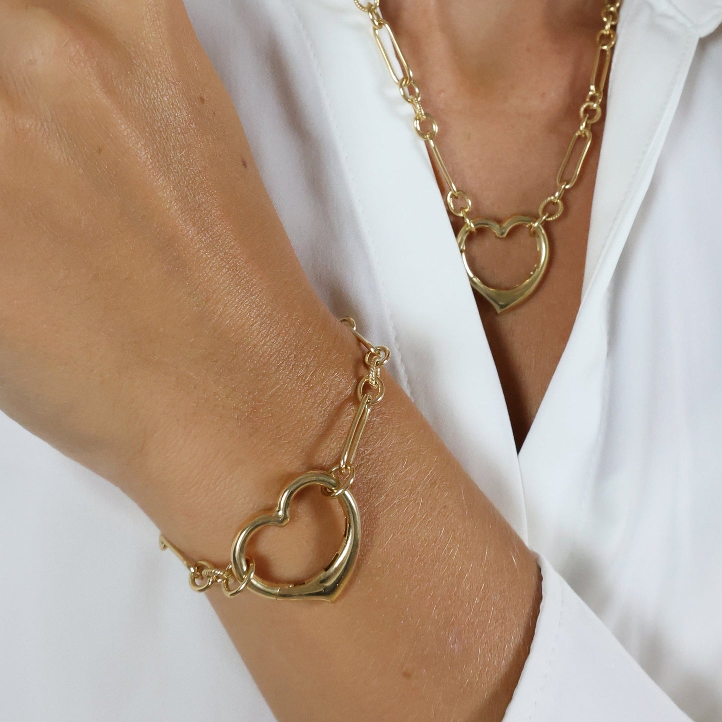 Armbånd Hjerte 8 Karat Guld 19 cm