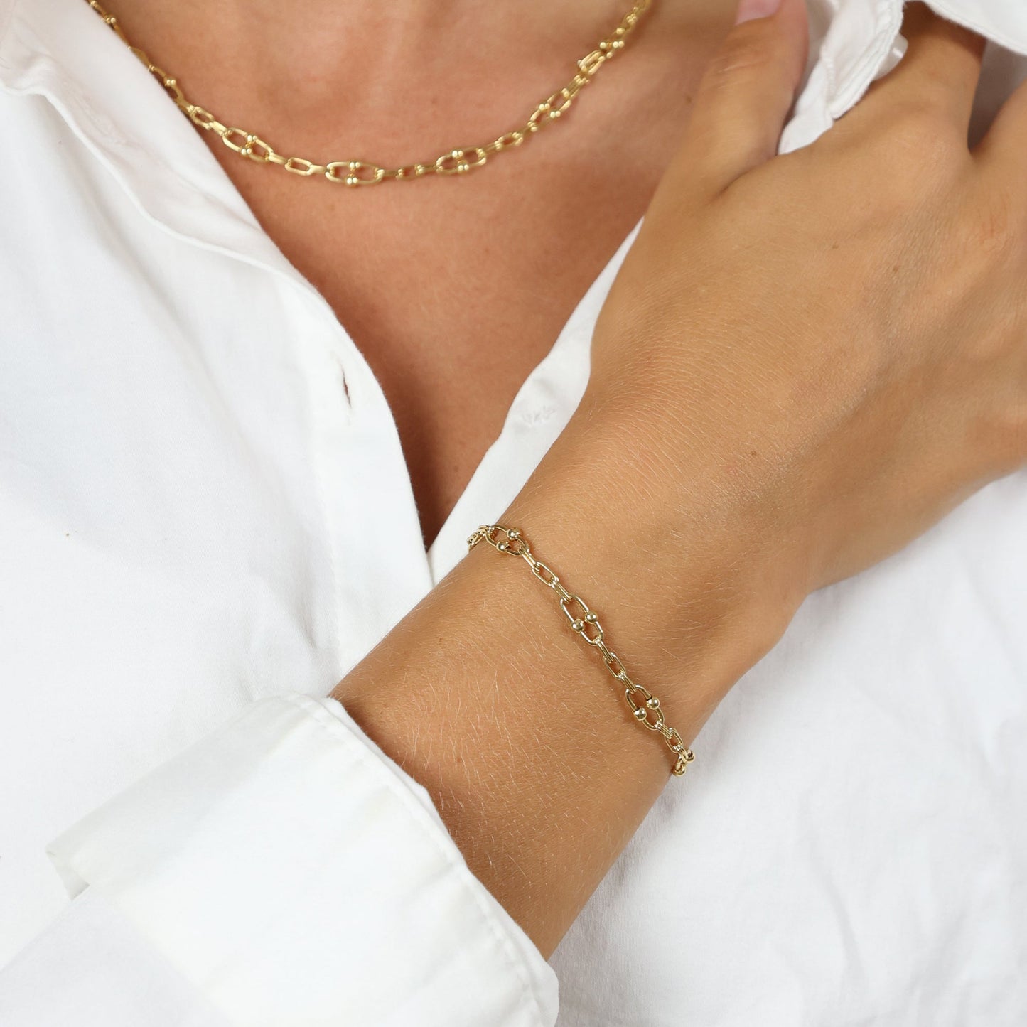 Armbånd Lænke 8 Karat Guld 19 cm