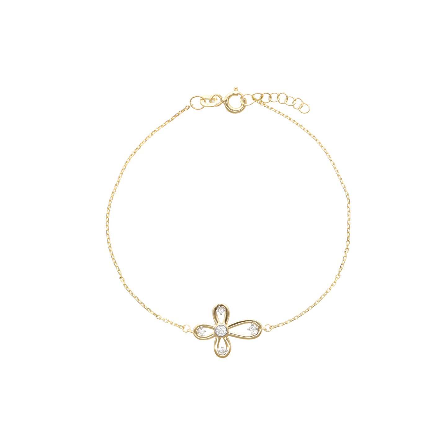 Armbånd Kors 8 Karat Guld 17 + 2 cm
