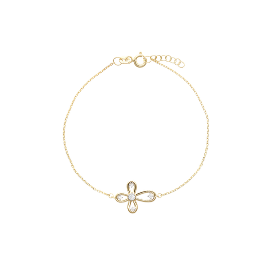 Armbånd Kors 8 Karat Guld 17 + 2 cm