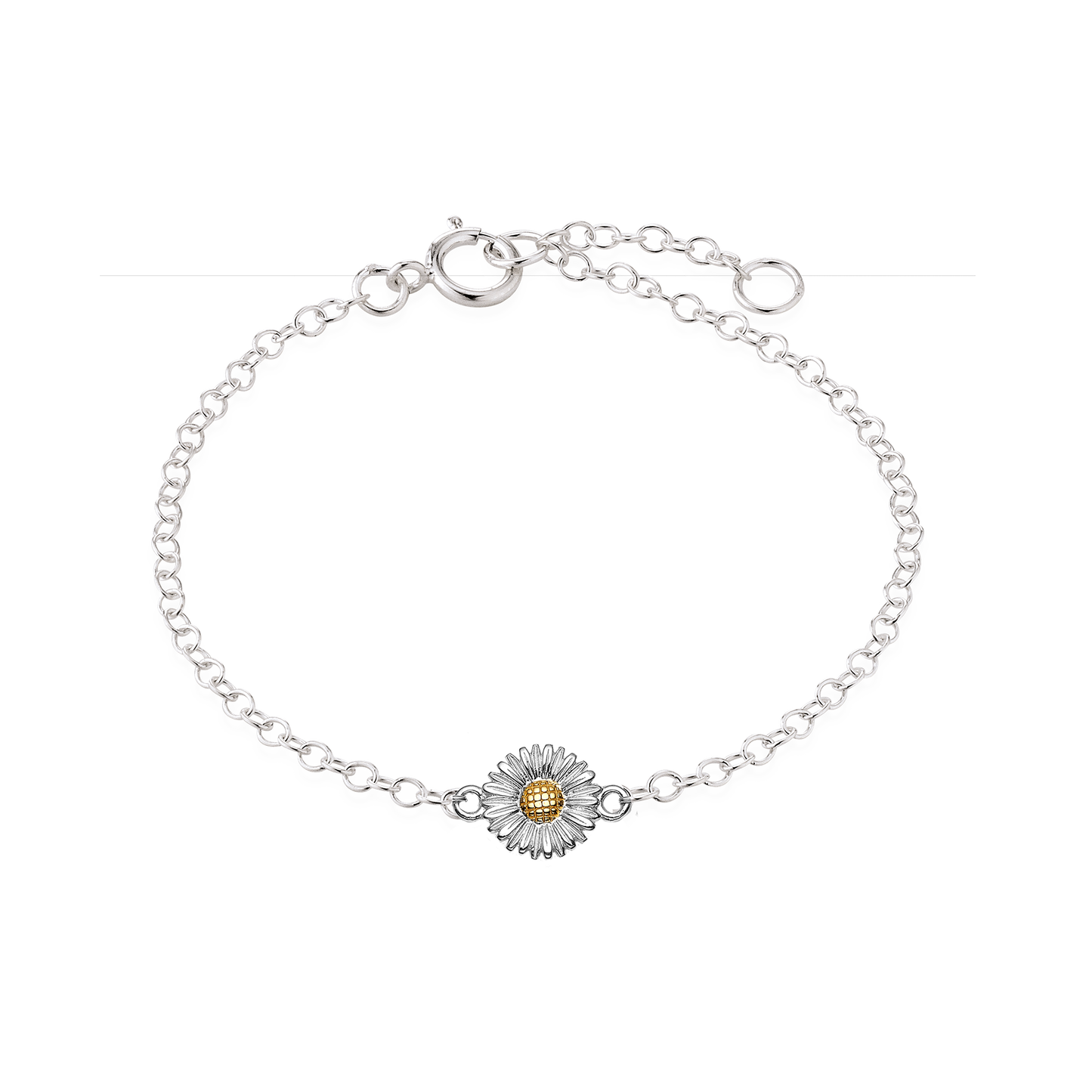 Armbånd til Børn Forgyldt Marguerit Sterling Sølv 14 + 2 cm