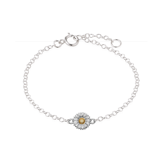Armbånd til Børn Forgyldt Marguerit Sterling Sølv 14 + 2 cm