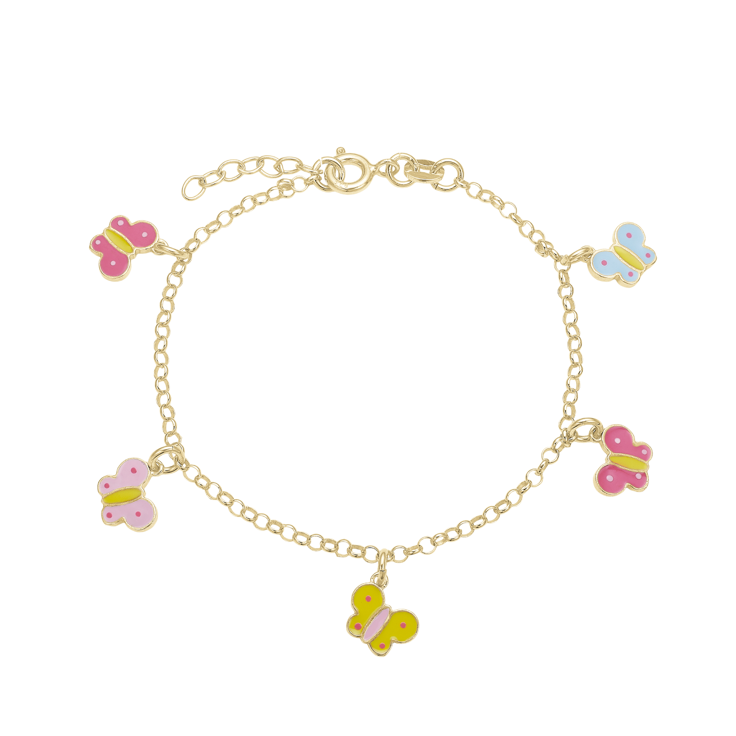 Armbånd til Børn Butterflies Forgyldt Sterling Sølv