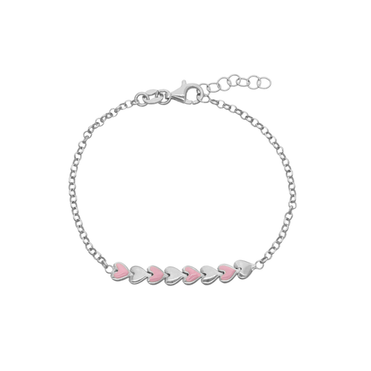 Armbånd til Børn Pink Hjerter Sterling Sølv