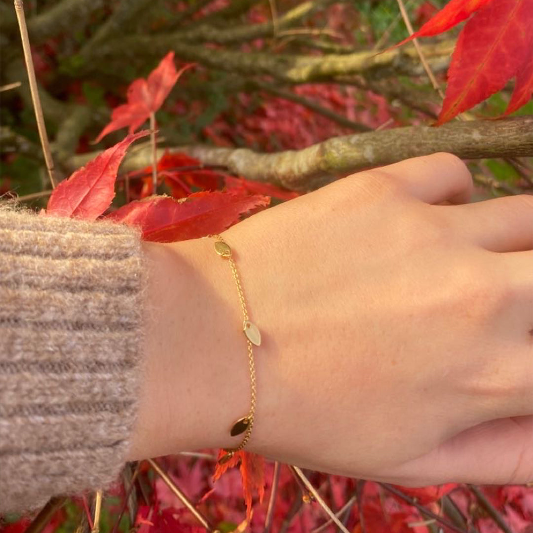 Armbånd forgyldt sølv, Dancing leafs