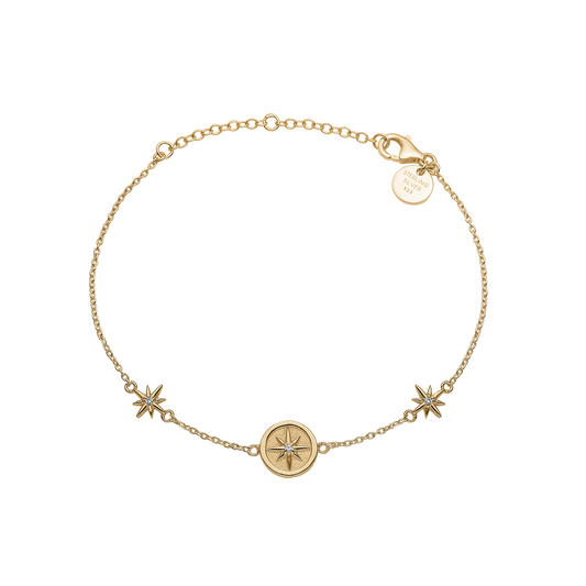Armbånd Star Of The Night Forgyldt Sterling Sølv 16 + 4 cm