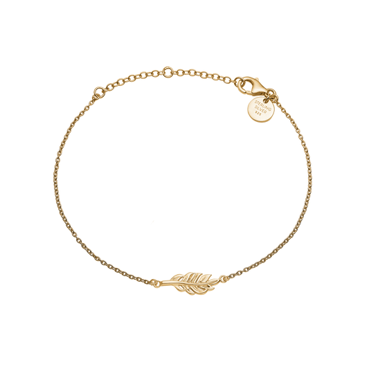 Armbånd Fjer Forgyldt Sterling Sølv