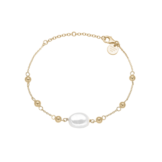 Armbånd Barok Perle Forgyldt Sterling Sølv