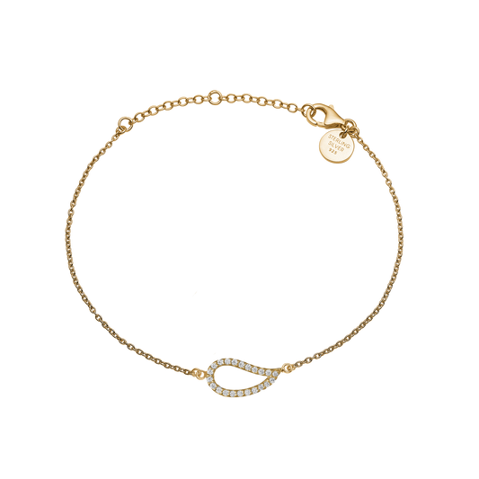 Armbånd Blad Forgyldt Sterling Sølv 16 + 4 cm