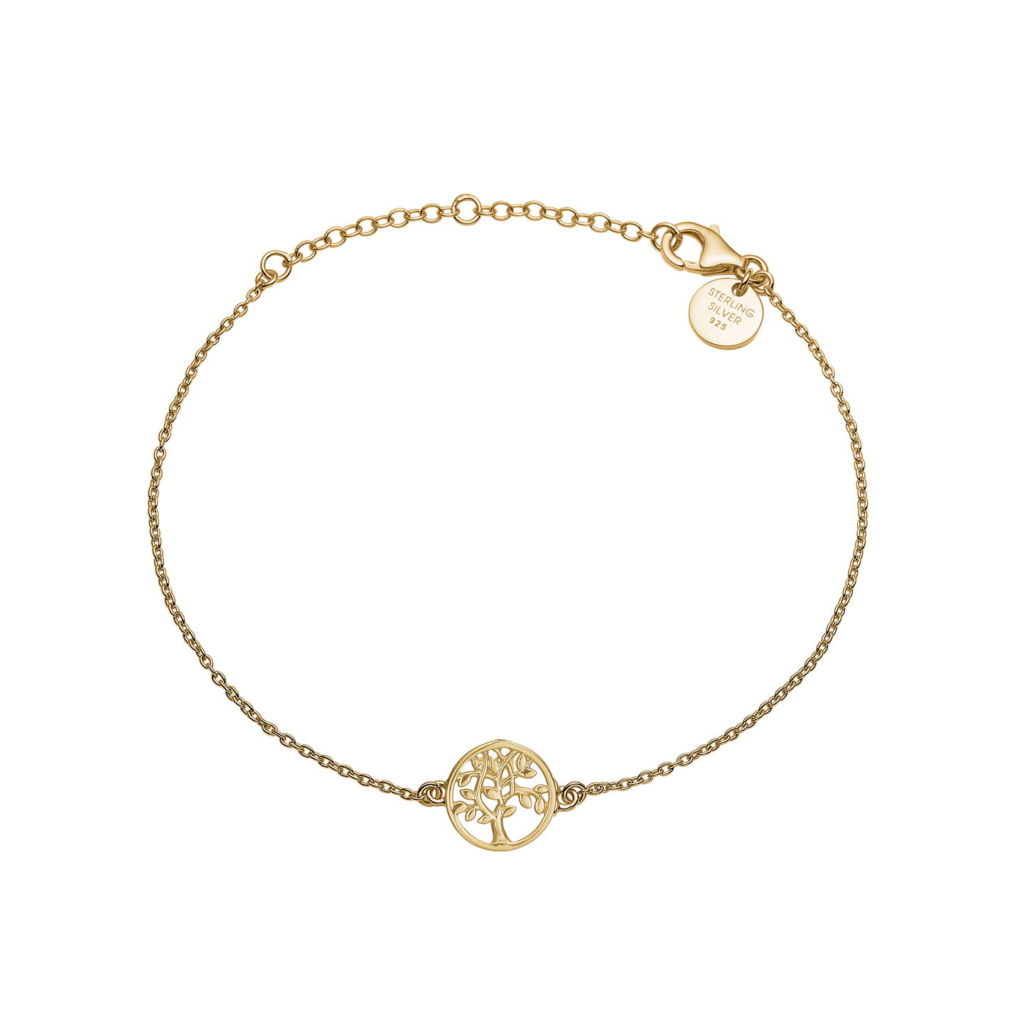 Armbånd Livets Træ Forgyldt Sterling Sølv 14 + 6 cm