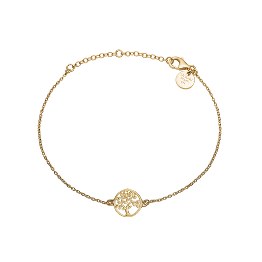 Armbånd Livets Træ Forgyldt Sterling Sølv 14 + 6 cm