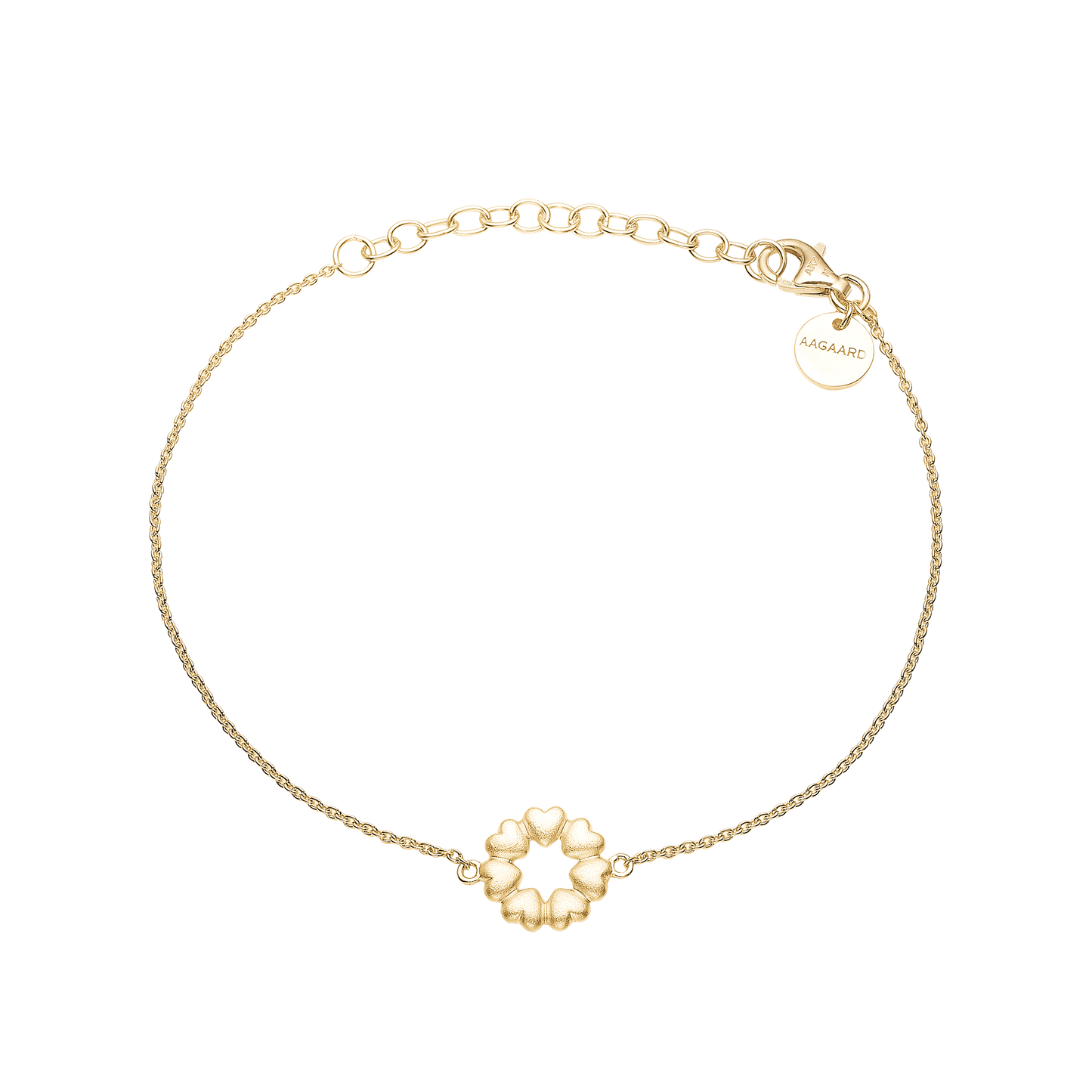 Armbånd med hjerter i forgyldt 