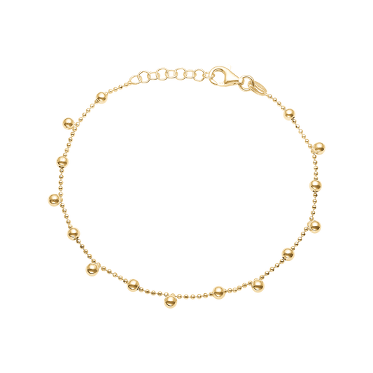 Armbånd Kugler Forgyldt Sterling Sølv 17 + 3 cm