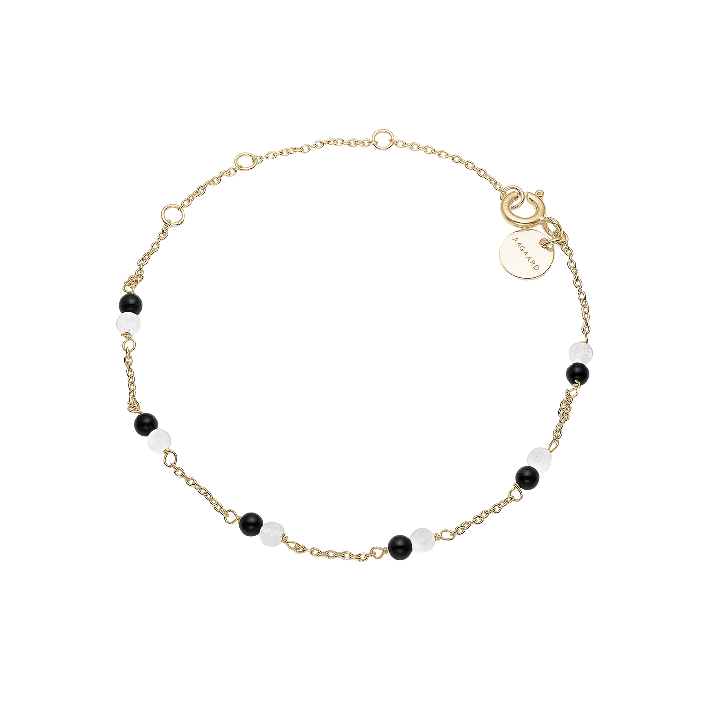 Armbånd Sort Onyx / Grøn Amazonite Forgyldt Sterling Sølv