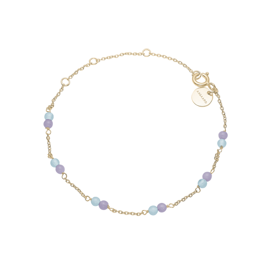 Armbånd Amethyst / Blå Quartz Forgyldt Sterling Sølv