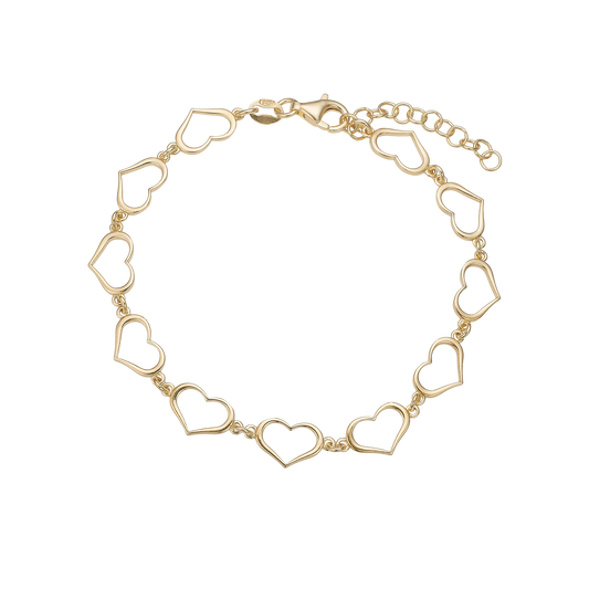 Armbånd Hearts Forgyldt Sterling Sølv 16 + 3 cm