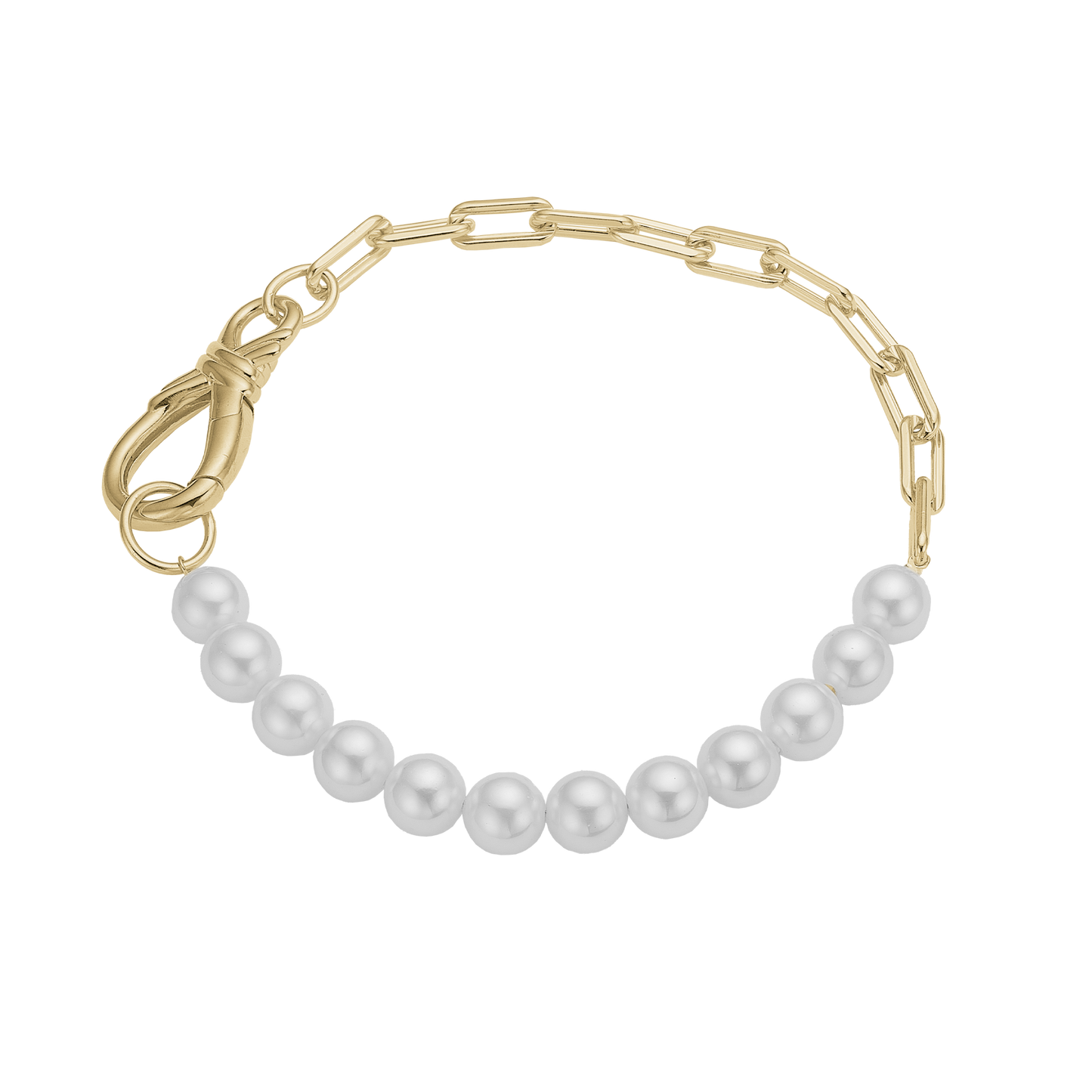 Armbånd Pearl Links Forgyldt Sterling Sølv 20 cm