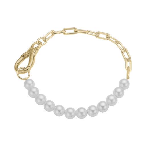 Armbånd Pearl Links Forgyldt Sterling Sølv 20 cm