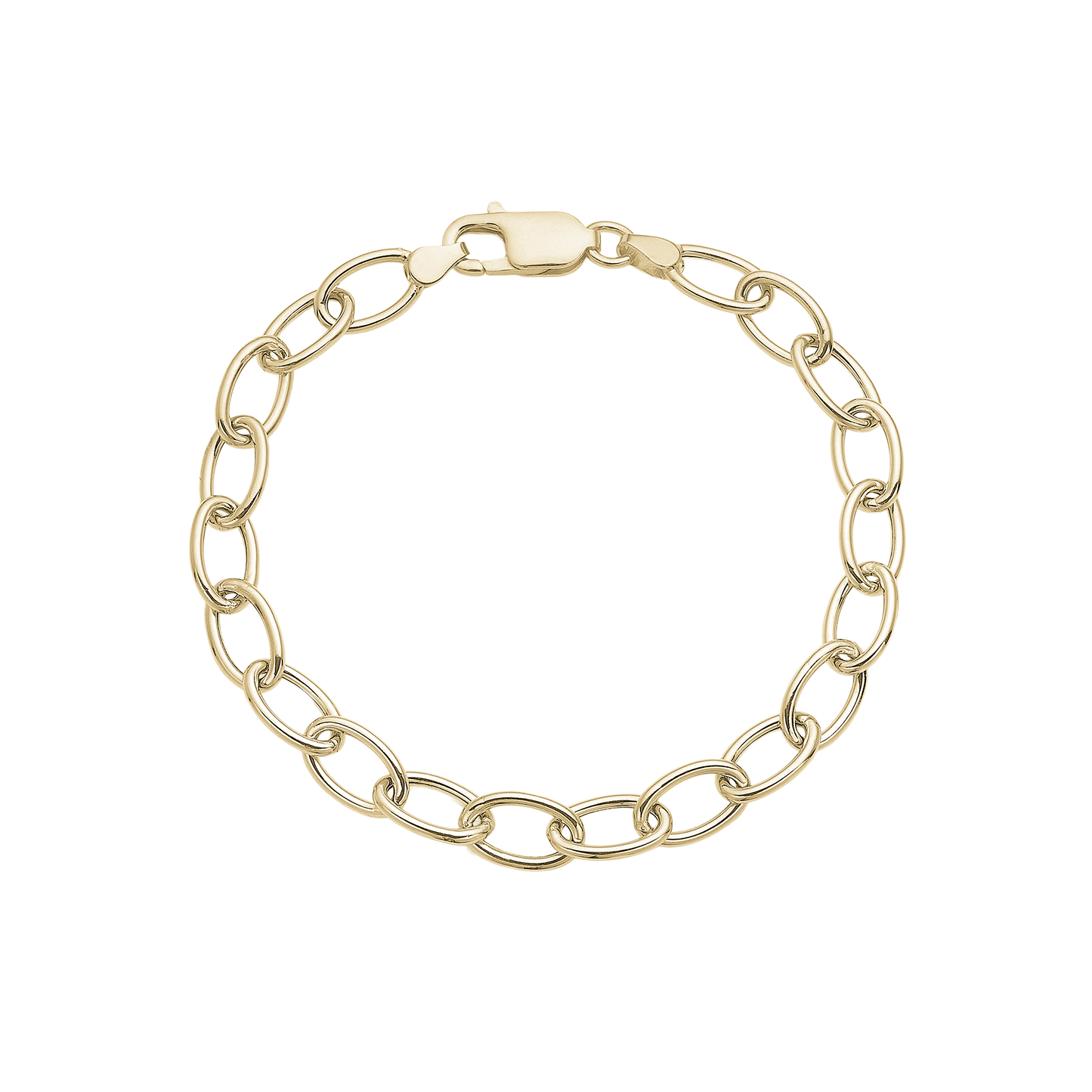 Armbånd Ovale Led Forgyldt Sterling Sølv 20 cm