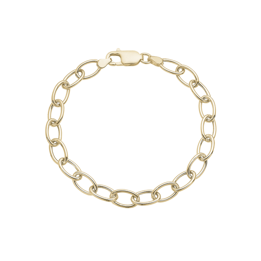 Armbånd Ovale Led Forgyldt Sterling Sølv 20 cm
