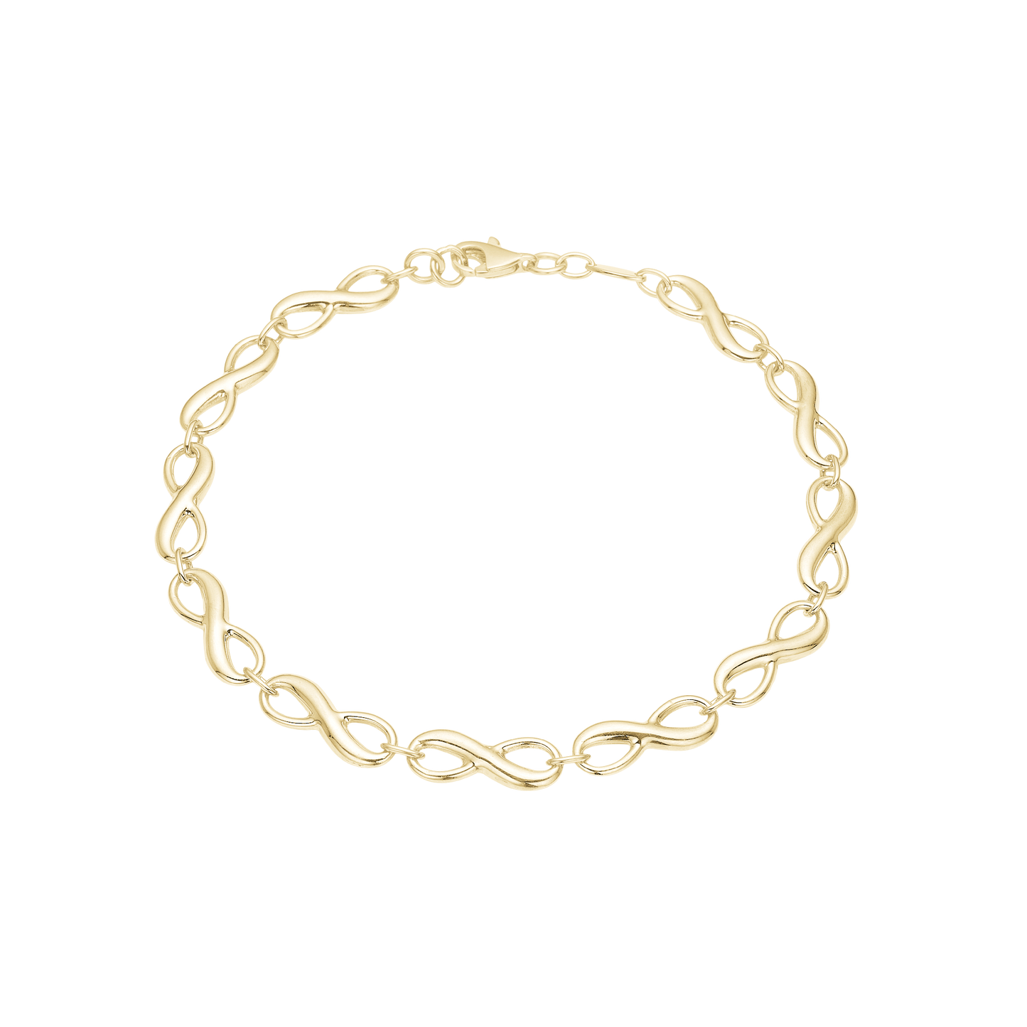 Armbånd Evighedstegn Forgyldt Sterling Sølv 19 cm
