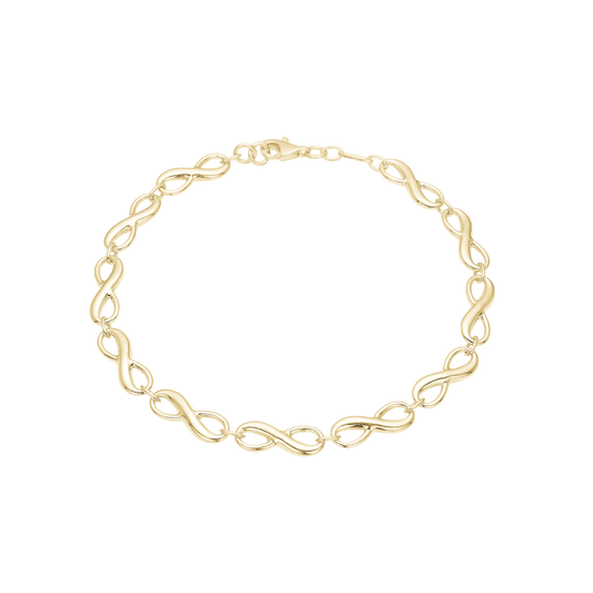 Armbånd Evighedstegn Forgyldt Sterling Sølv 19 cm