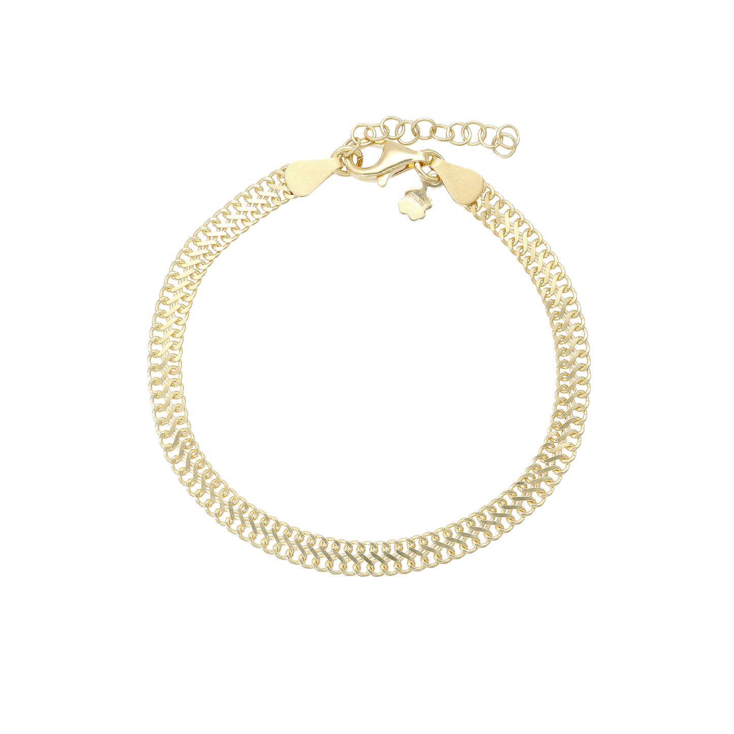 Armbånd Flad Lænke Forgyldt Sterling Sølv