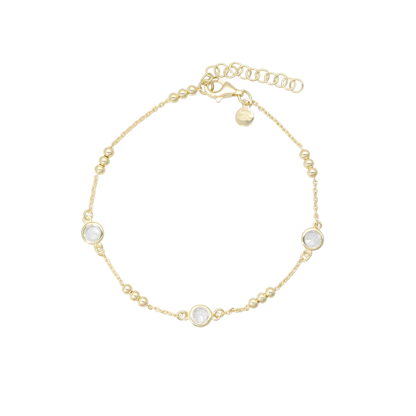 Armbånd Kugler Cubic Zirkonia Forgyldt Sterling Sølv