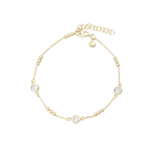 Armbånd Kugler Cubic Zirkonia Forgyldt Sterling Sølv