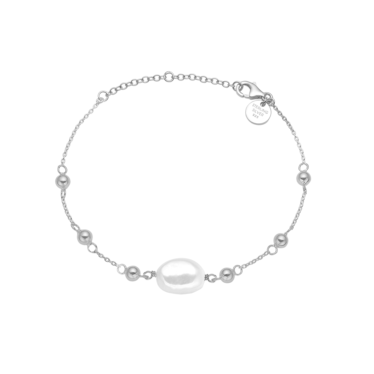 Armbånd Barok Perle Sterling Sølv 16 + 4 cm