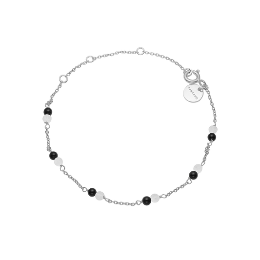 Armbånd Sort Onyx / Grøn Amazonite Sterling Sølv