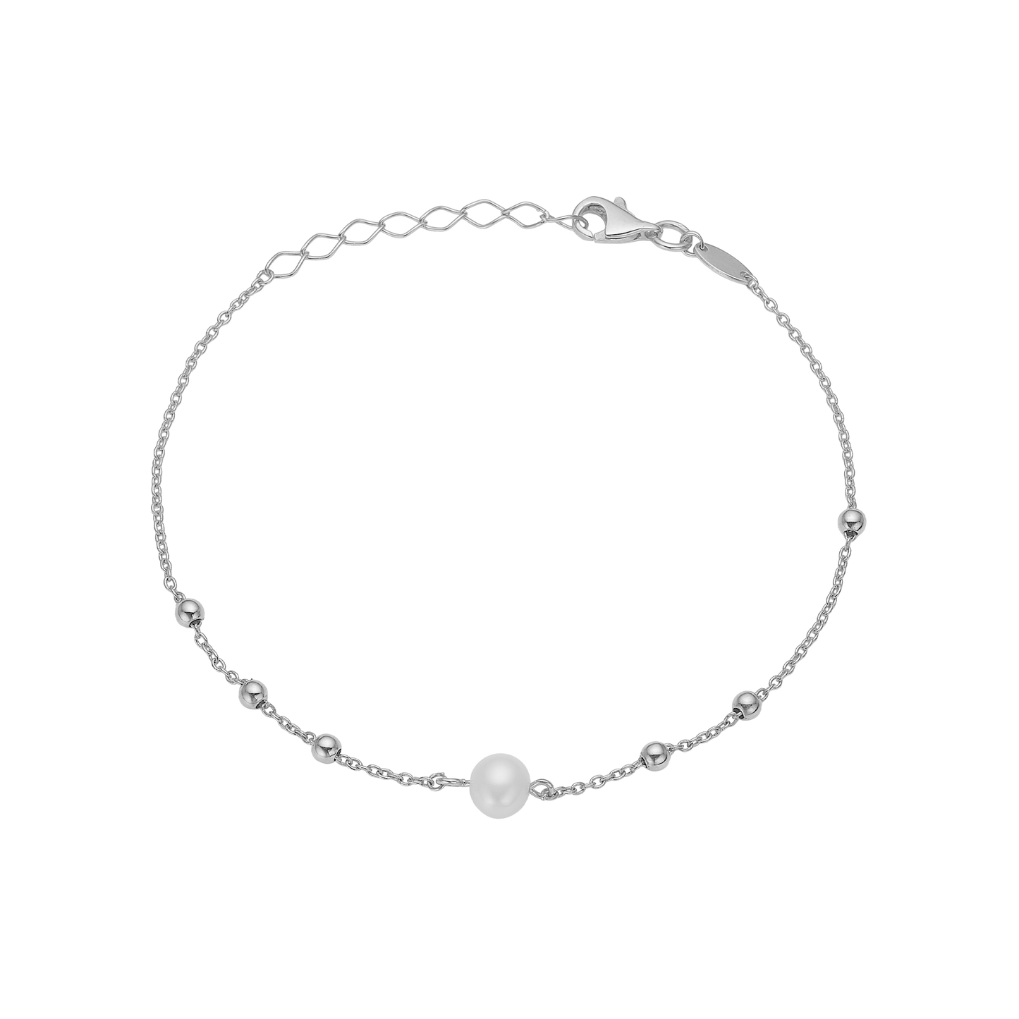 Armbånd Ferskvandsperle Sterling Sølv 20 cm