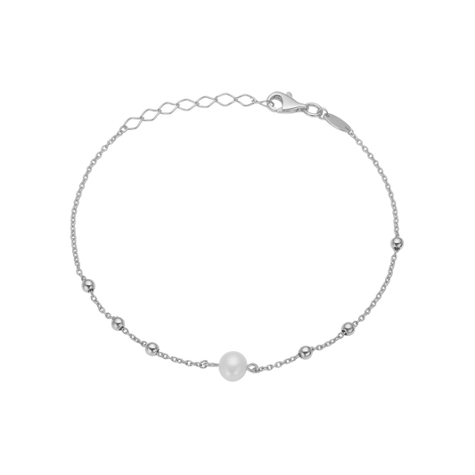 Armbånd Ferskvandsperle Sterling Sølv 20 cm