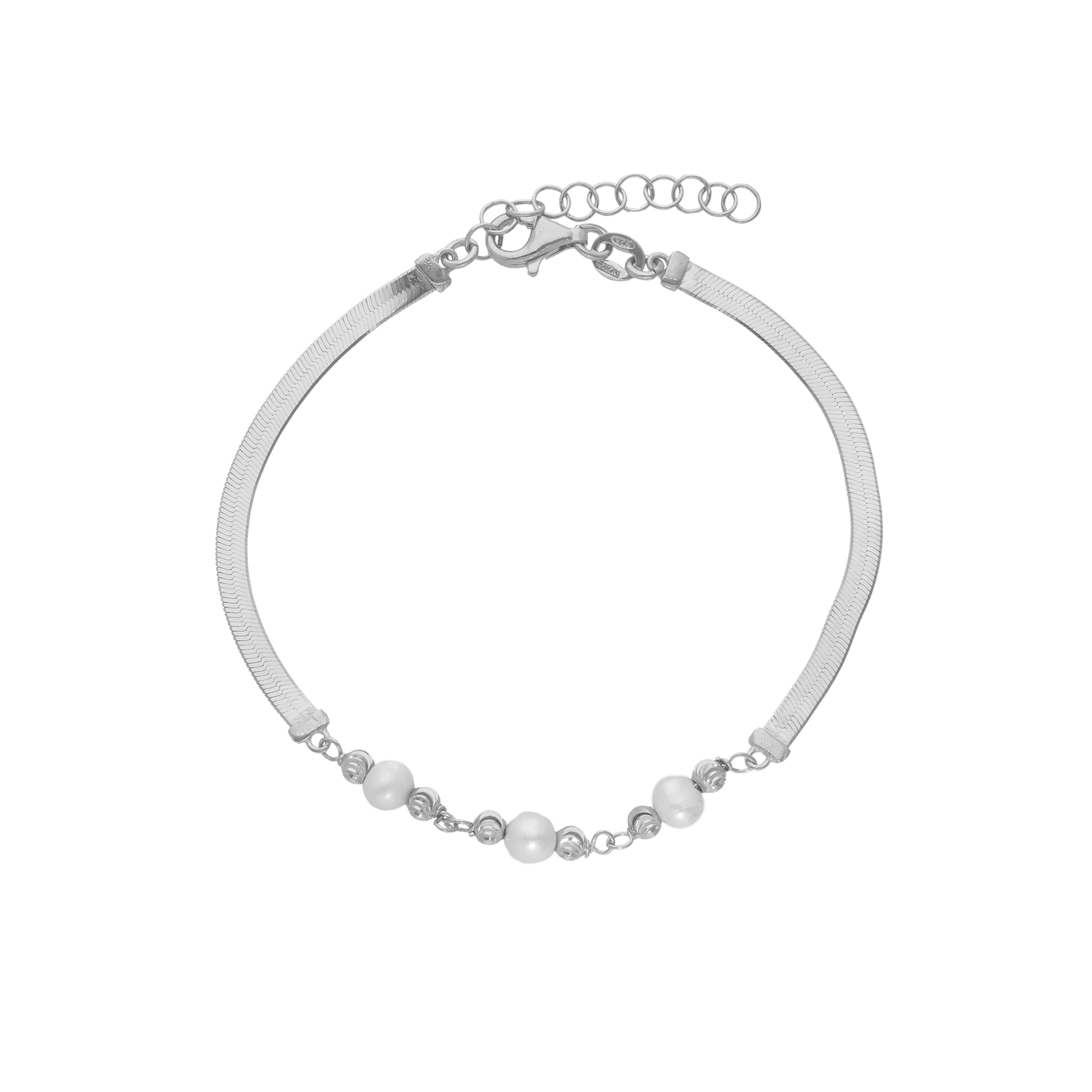 Armbånd Panzer med  Ferskvandsperler Sterling Sølv