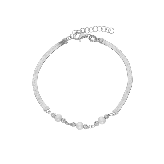 Armbånd Panzer med  Ferskvandsperler Sterling Sølv