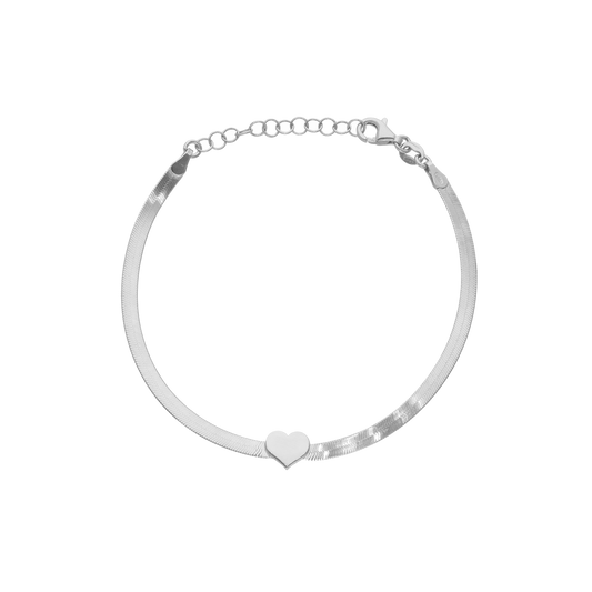Armbånd Panzer med  Hjerte Sterling Sølv