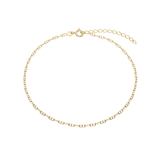Ankelkæde Ancla Forgyldt Sterling Sølv 23 + 4 cm